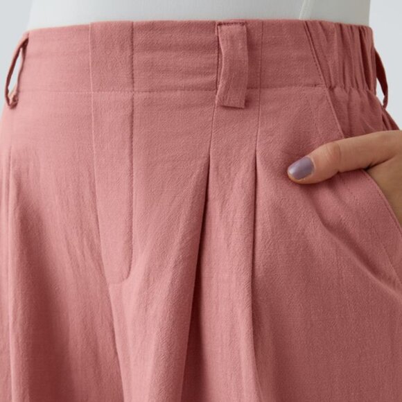 Halara High Waisted Pocket Wide Leg Flowy Solid Palazzo Casual Linen Feel Pants - Picture 11 of 16